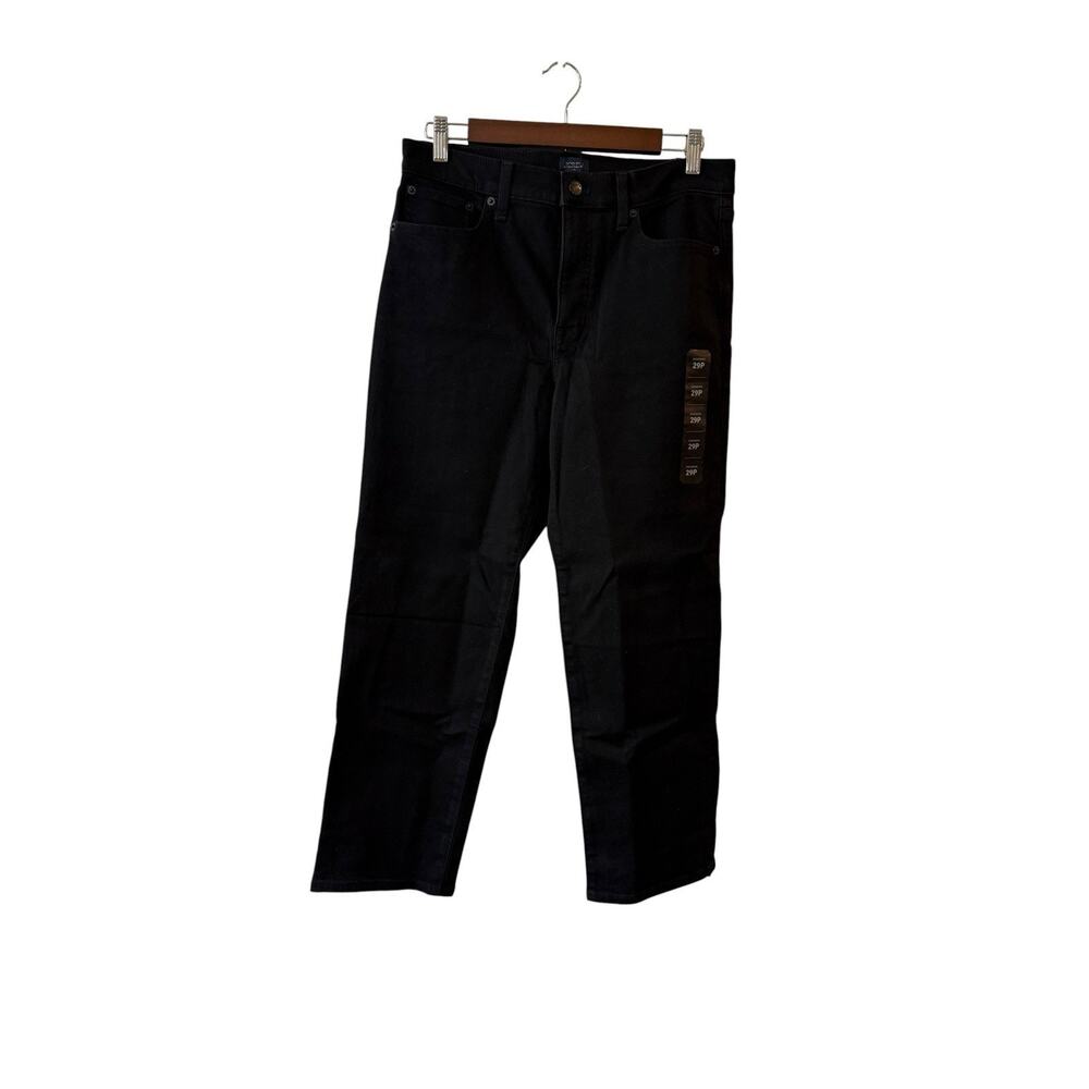 J.Crew Stovepipe Jeans Black Straight Leg Mid Rise Denim 29 PETITE NWT